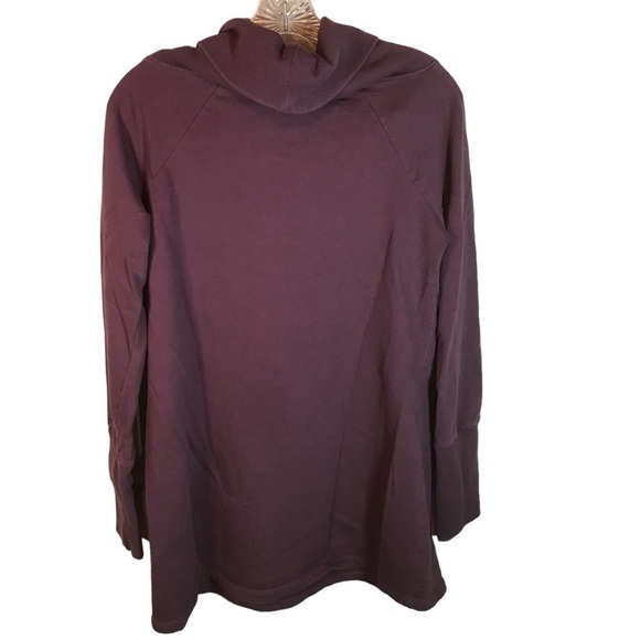 Soft Surroundings women’s tunic sweatshirt size M plum burgundy cowl neck cozy - Picture 4 of 10